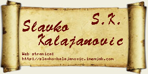 Slavko Kalajanović vizit kartica